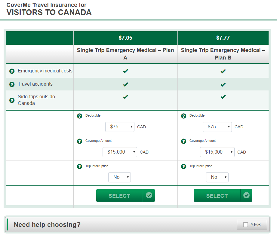 Страхування для візи в Канаду