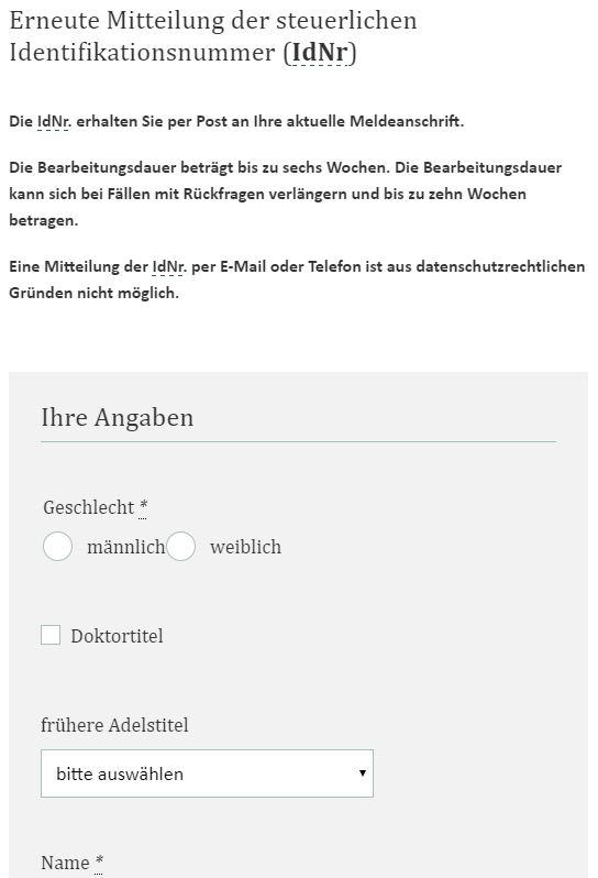 Скрін сайту Bundeszentralamt für Steuern
